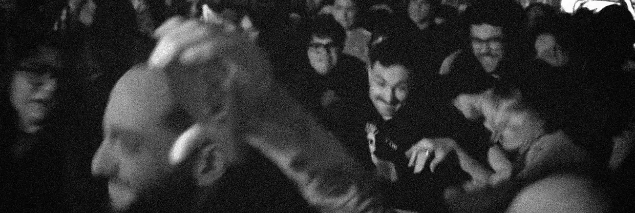 El público haciendo pogo durante el show