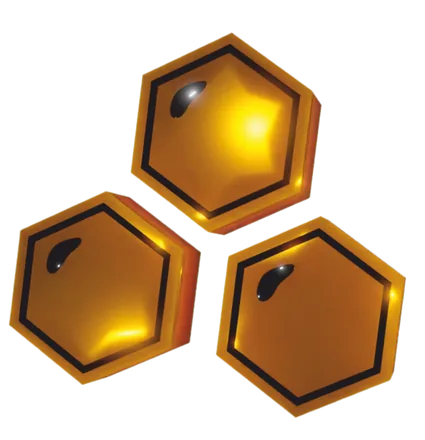 Logo de Honey Corp: tres panales dorados